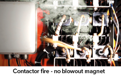 Contactor Fire - no blowout magnet