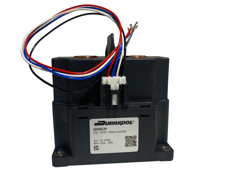 Durakool CHV800P high-voltage DC contactor with ceramic arc chamber